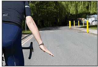 Cyclists Signaling to Slow